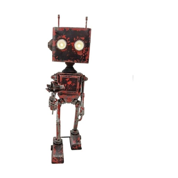 Bronrob Solar Powered Metal Robot Garden Decor W/ Glowing Eyes 57.1x23.5x17.7cm