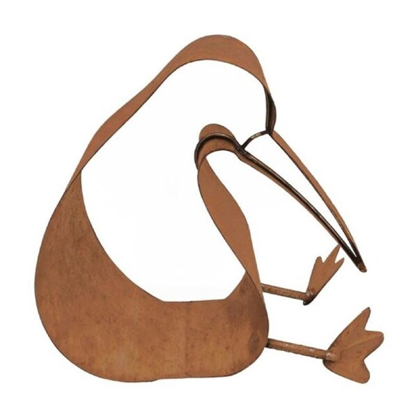 Bronrob Thinking Kiwi Garden Decor Sculpture Metal Rustic 18.5x13.34cm
