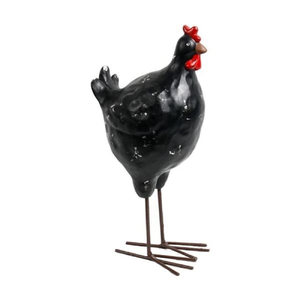 Bronrob Hetty Hen Chicken Garden Ornament Resin With Metal Legs 30cm