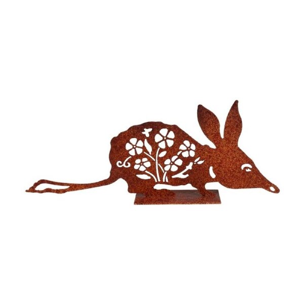 Bronrob Rustic Metal Bilby Garden Ornament Decor Floral Cut-Out 48.26x18.42cm