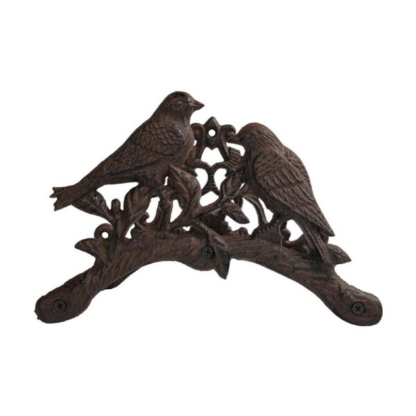 Bronrob Cast Iron Bird Hose Hanger Home/Garden Decor Ornament 24x17x14cm