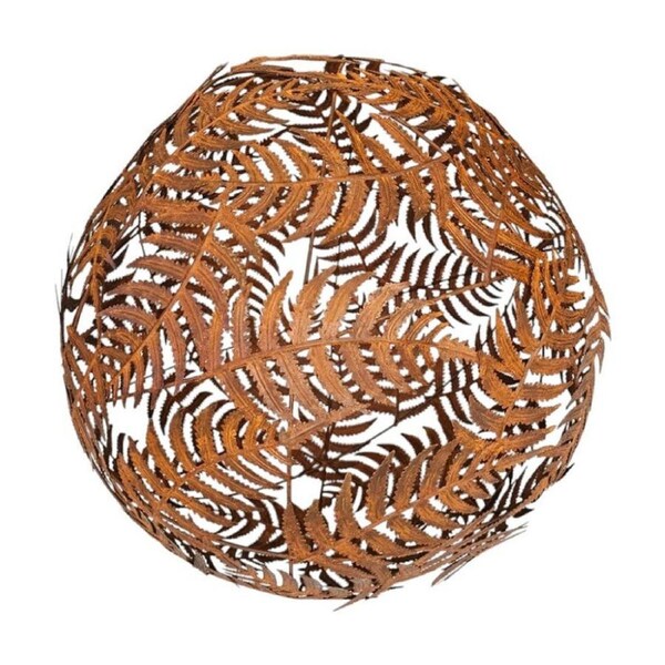 Bronrob Large Outdoor Garden Decoration Fern Ball Rustic Finish 45x45cm