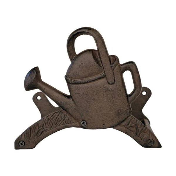 Bronrob Decorative Cast Iron Watering Can Garden Hose Hanger 23.5x19.3x14.5cm