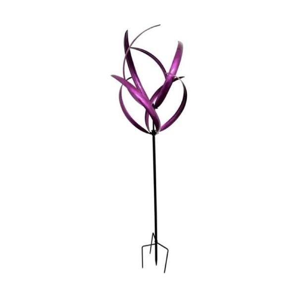 Bronrob Violet Purple Whirl Garden Windspinner Metal Outdoor Decor 208x61cm