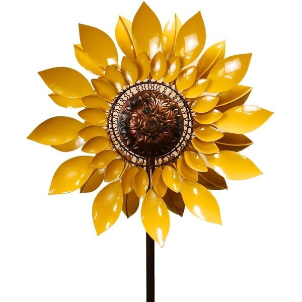 Bronrob Sun Dancer Sunflower Windspinner Outdoor Garden Decor 210x58x26cm