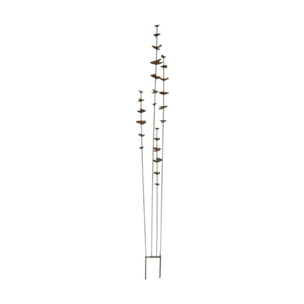 Bronrob Eucalyptus Garden Stake Decor Rustic Metal Natural Rust Finish 103.5cm