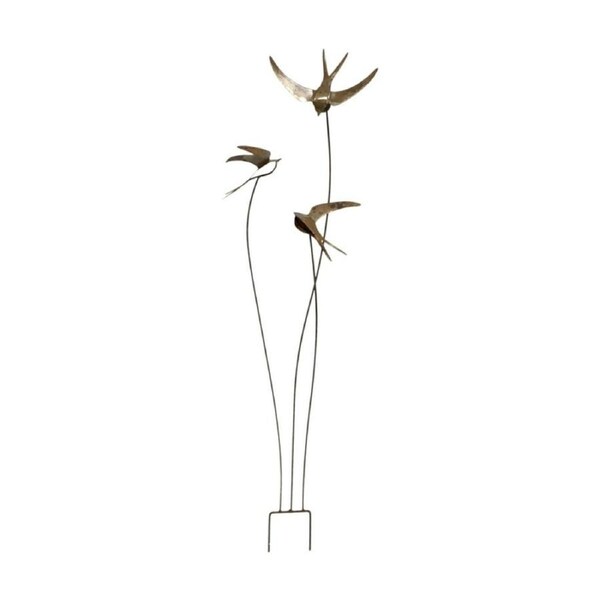 Bronrob Metal Flying Swallows Garden Stake Decor Outdoor 101.6x22.8x17.7cm