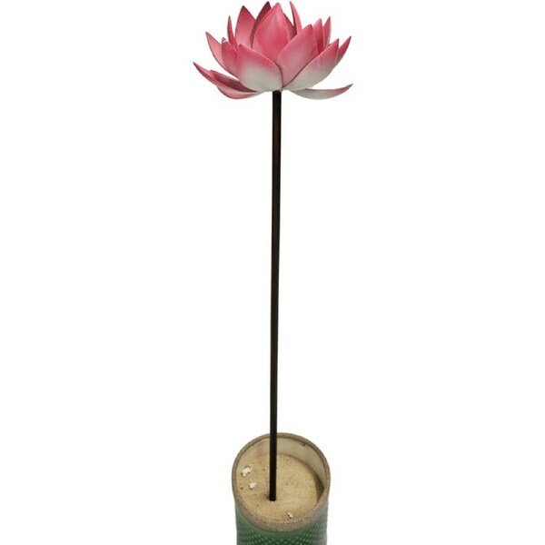 Bronrob Decorative Home/Garden Pink Lotus Flower Stake Ornament 78x20cm