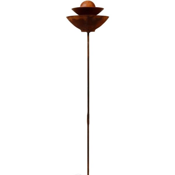 Bronrob Decorative Metal Tiered Lotus Flower Garden Stake 62.8x11.4x11.4cm