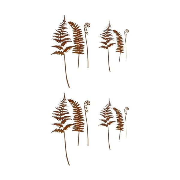 2x 6pc Bronrob Fern Garden Stakes Home/Garden Decor Ornaments Small & Large