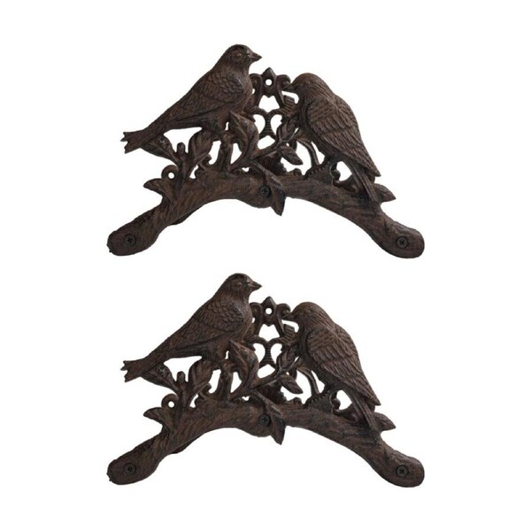 2PK Bronrob Cast Iron Bird Hose Hanger Home/Garden Decor Ornament 24x17x14cm