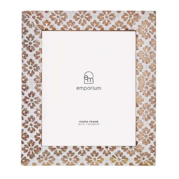 Emporium Mara Wooden Photo Frame 8x10 Natural & White, EMFR64