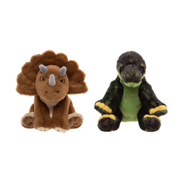 Charlie Bears Cuddle Cub Stegosaurus & Triceratops Dinosaur Kids Soft Toys 0y+
