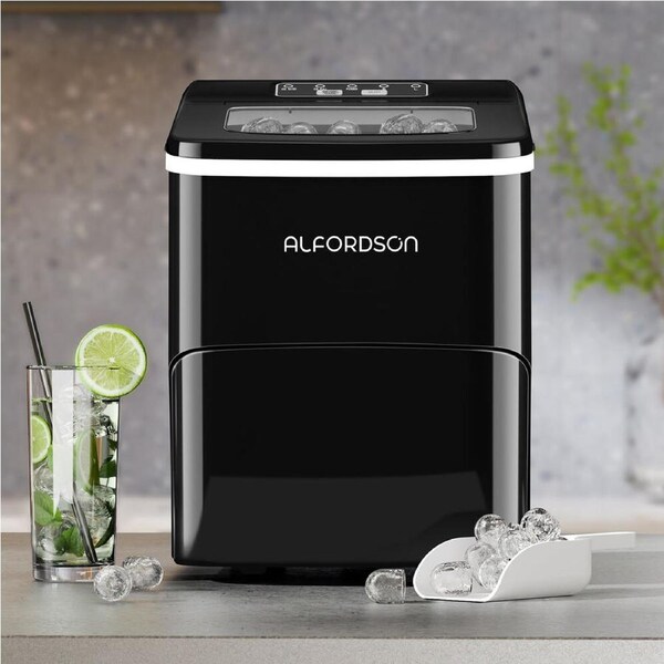 ALFORDSON Ice Maker Machine Portable 12kg Ice Cube Tray 2.2L Black