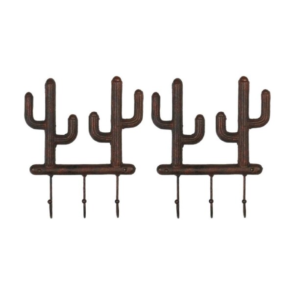 2PK Bronrob Home & Outdoor Garden Decor Cactus Hanging Hooks 24.1x27.9cm