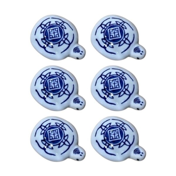6PK Bronrob Terry The Floating Turtle Ceramic Figurine Pond Decor 6.5x3.5cm