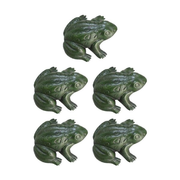 5PK Bronrob Cast Iron Green Frog Ornament Outdoor Garden Decor 9x9x4.5cm