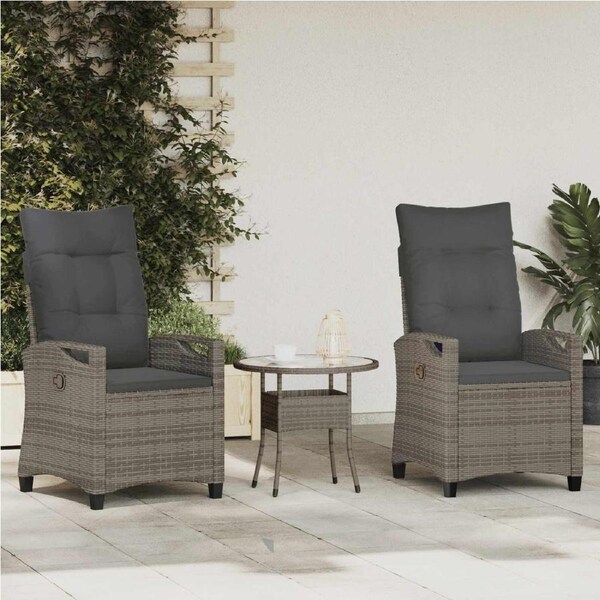 Garden Chair 2 pcs Grey and Dark Grey 56 x 60 x 112 cm vidaXL