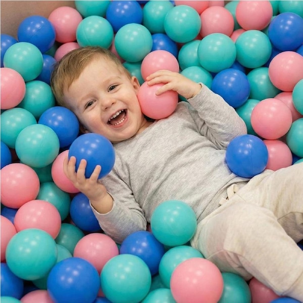 PlayPals 300 Pcs Ball Pit Balls Macaron BPA Free Colorful Ocean Balls w/ Storage Bag