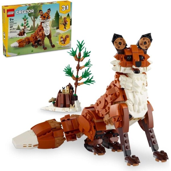 LEGO Creator 3in1 Forest Animals: Red Fox 31154 Toy to Owl Figure to Squirrel Mo