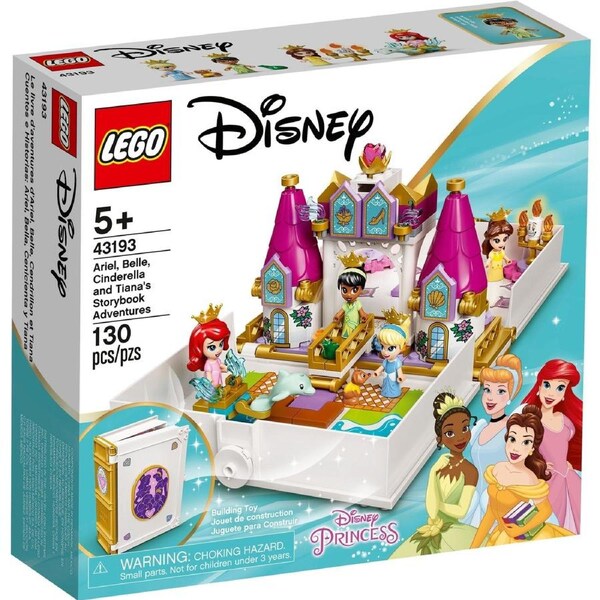 LEGO Disney 43193 Ariel, Belle, Cinderella and Tiana's Storybook Adventures