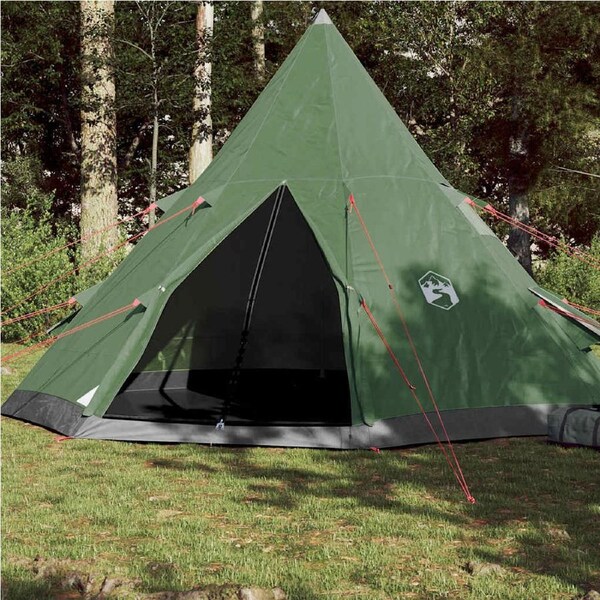 Camping Tent Tipi 4-Person Green Waterproof vidaXL