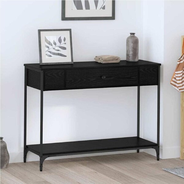 Console Table Black oak 100 x 34.5 x 75 cm Engineered wood vidaXL
