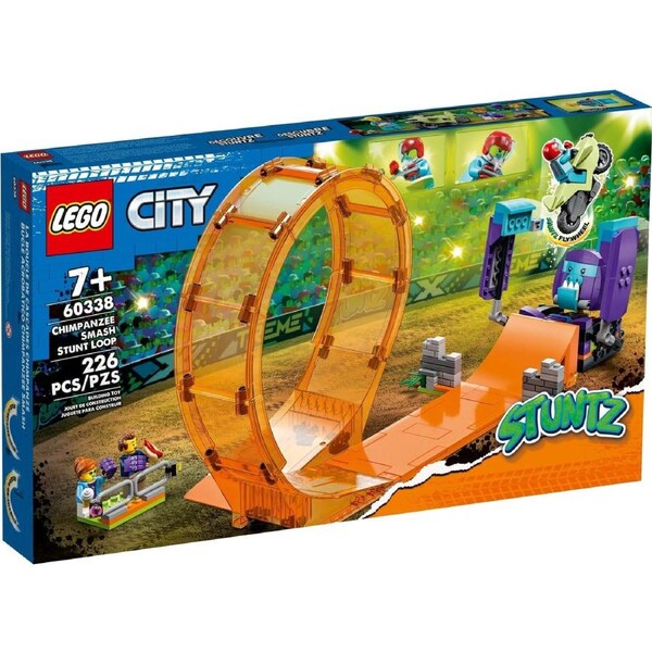LEGO 60338 Chimpanzee Stunt Loop: Flywheel Motorcycle & Ramp