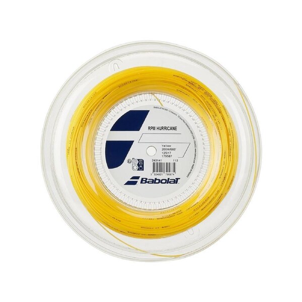Babolat 200m RPM Hurricane Tennis String Reel 1.25mm / 17 Gauge - Yellow