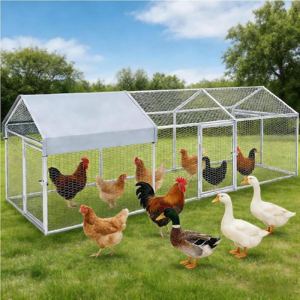 Advwin 3M Chicken Coop with Cover Poultry Cage Runs Yard Backyard for Rabbit Dog Cat