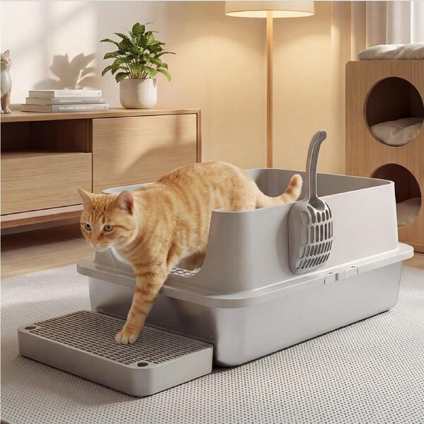 Pawz Stainless Steel Cats Litter Box Hooded High Enclosed Large Kitty Toilet