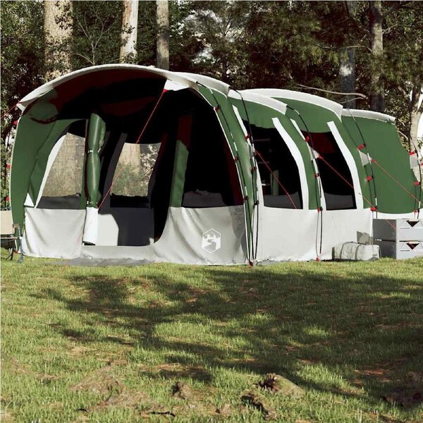 Family Tent Tunnel 8-Person Green Waterproof vidaXL