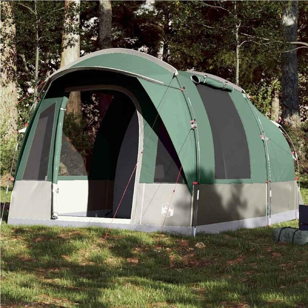 Camping Tent Tunnel 3-Person Green Waterproof vidaXL