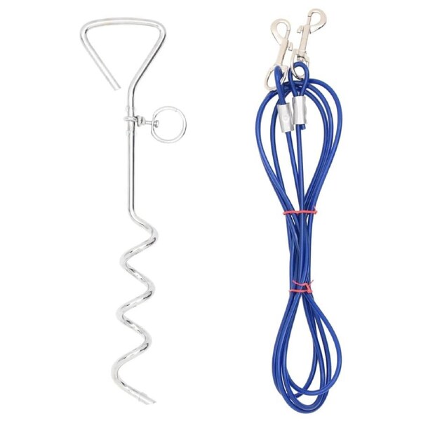 Dog Tie Out Cable with Ground Stake 3 m vidaXL