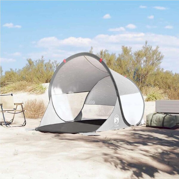 Beach Tent Grey Pop-up Waterproof vidaXL
