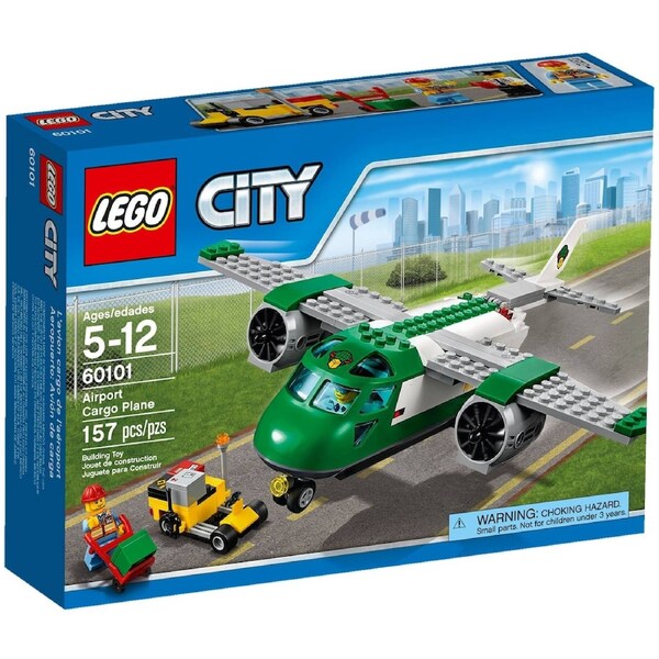 LEGO 60101 Airport Cargo Plane: Toy Plane with Service Car & Minifigures