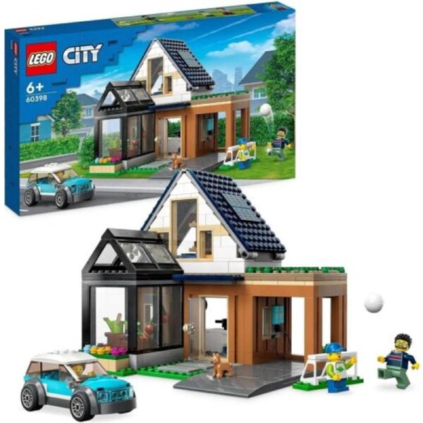 LEGO 60398 City Family House & Electric Car Set Toy Vehicle Puppy Soccer