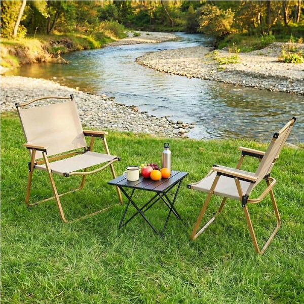 Weisshorn 3pc Camping Table Chair Set Outdoor Folding Aluminium Portable Picnic