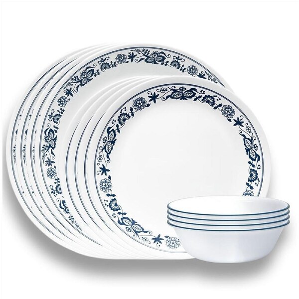 Corelle Old Town Blue 12 Piece Dinner Set