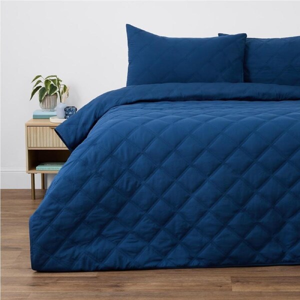Openook Quilted Comforter Set, Queen/King - Dark Navy