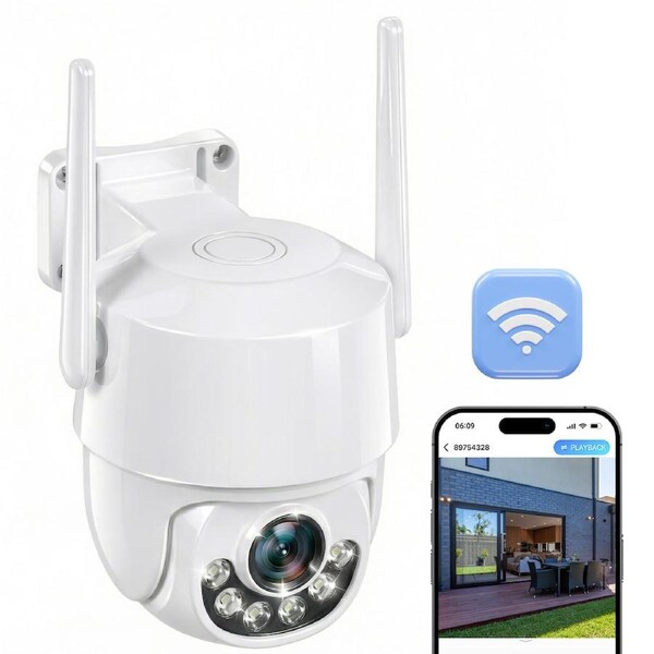 Advwin 2MP WiFi Security Camera Outdoor, Color Night Vision, 355 Degree Pan 55 Degree Tilt, Two-Way Audio, Motion Alert, IP66