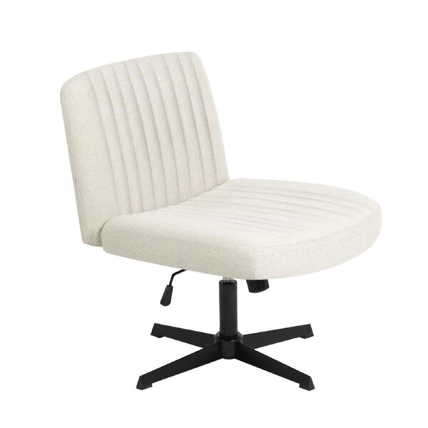 Advwin Office Chair Criss-Cross Desk Chair Vanity Chair Computer Chair Beige