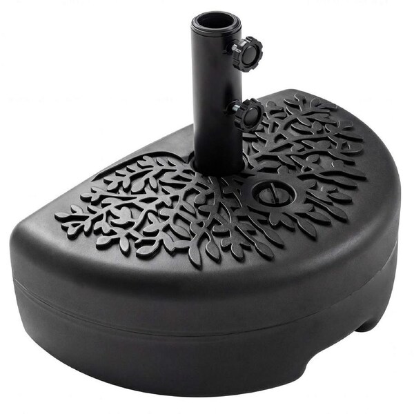 Costway 25KG Half Round Patio Umbrella Base Weighted Outdoor Umbrella Holder Stand Fit 40/48.5mm Poles