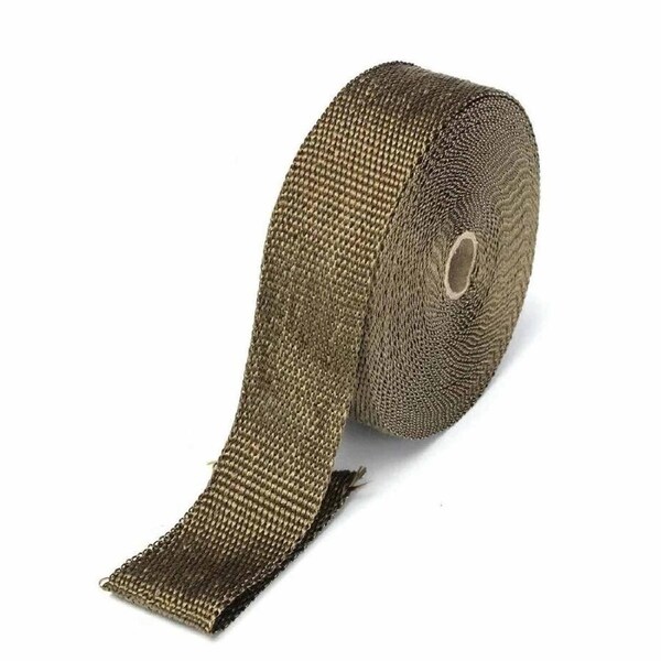 2 Roll Exhaust Heat Wrap Titanium 15m x 50mm Stainless Ties Insulation