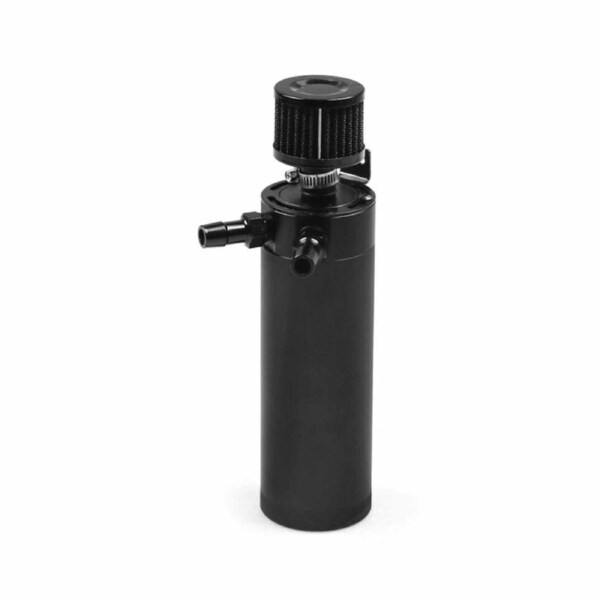 2 Port Oil Catch Breather Can Baffled Aluminum Reservoir Tank Filter