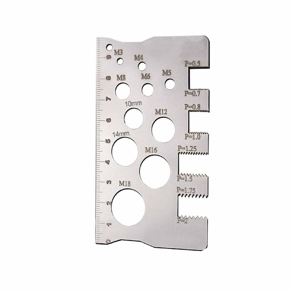 Screw Thread Pitch Gauge Ruler Bolt Size Gauge for Measuring Bolt Nut Sizes