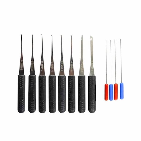 12pcs Broken Key Extractor Kit Lock Removal Tool Set Hooks Needles