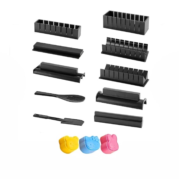 13pcs DIY Sushi Maker Making Kit Rice Roller Mold Set for Beginners Kitchen