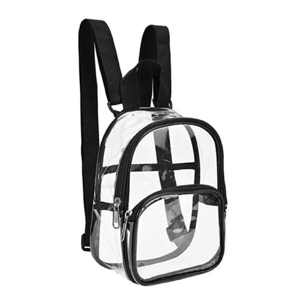 PVC Transparent Backpack Bag Clear Travel Water Resistant Book Bag School Strap
