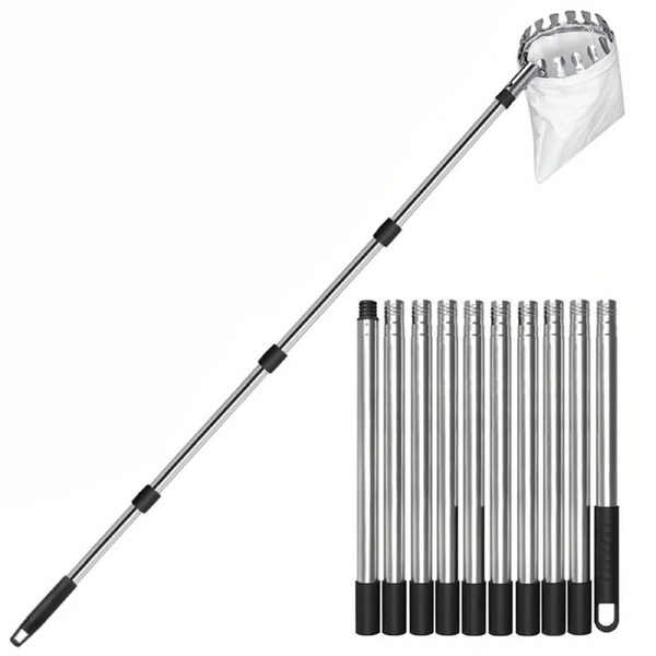 Fruit Picker Pole with Basket Telescoping Fruit Picker Tool with Long Handle